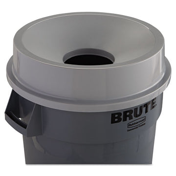 Rubbermaid® Commercial Round Brute Funnel Top Receptacle, 22.38w X 5h, Gray freeshipping - TVN Wholesale